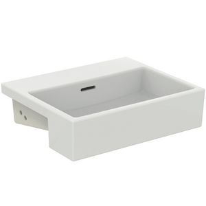 EXTRA halfinbouwwastafel 50cm zonder kraangat met overloop wit