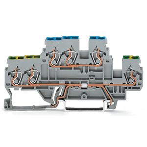 3-draads 2-etageklem Aard-/rijgklem 2,5mm² grijs VVE=50