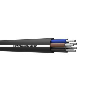 Haspel a 500m. zware neopreen kabel NWPK-spec Eca bk# 7x1,5mm² (blauw-bruin-zwart met wit geprinte nummering)
