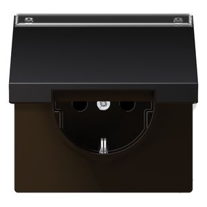 Wandcontactdoos Dark met R/A klapd.& tekstvast LS