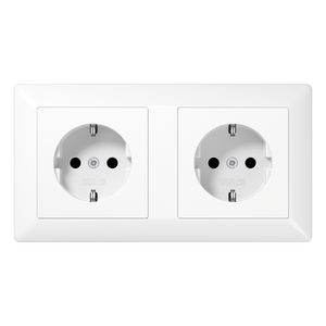 Wandcontactdoos alpin wit 2-voudig voor wandgoot AS500