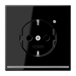 Wandcontactdoos zwart met LED & lichtsensor LS990