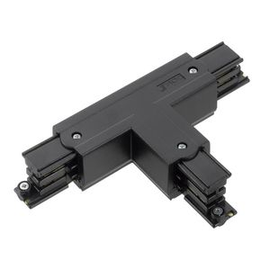 Spanningsrail 3-fase T connector zwart RAL9005 Links