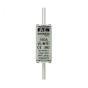 Zekering laagsp. 160A AC 500V NH01 gL/gG dubbele mel VVE=3
