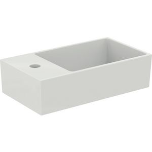 EXTRA fontein 45x25cm links met kraangat met overloop gesl. wh Ideal Plus
