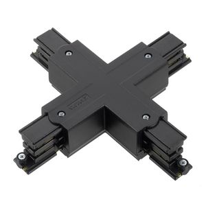 Spanningsrail 3-fase X connector zwart RAL9005