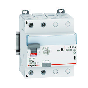 Differentieelschakelaar type B 2-polig 63A 230V 30mA 4 mod.