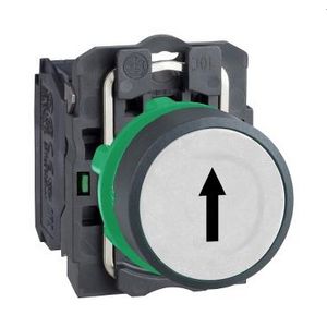 Drukknop Verzonken terugv OpdrukPijl op" 22mm 1NO Kleurl
