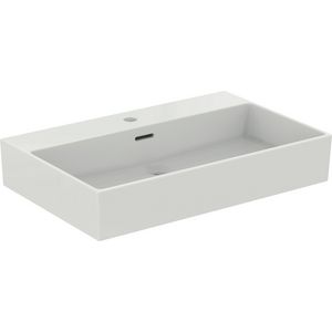 EXTRA wastafel 70cm met kraangat met overloop gesl. wit Ideal Plus