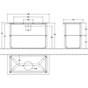 Marmeren blad + frame hooggl. Antheus 1200x745x570 B06400RC