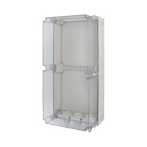Kast Ci 750x375x275mm deksel transparant 3x kabelflens boven