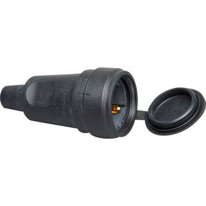 Contrastekker RA rubber deksel IP44 zwart VVE=10