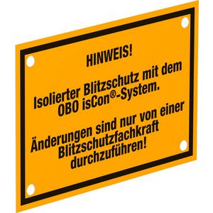 Waarschuwingsbordje OBO isCon-Systeem 150x100mm 5408058