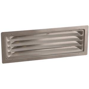 RVS buitenrooster+schoepen 204x60mm