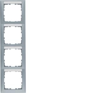 Afdekraam met tekstveld 4-v vert. berker S.1 aluminium mat