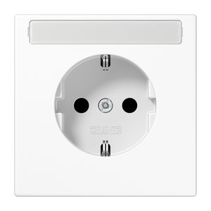 Wandcontactdoos a.wit slagv v.a.v.& tekstvast LS990