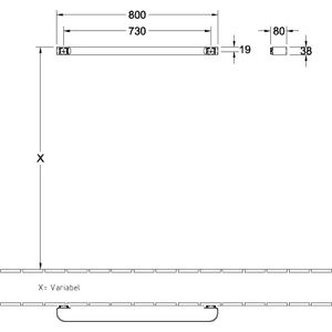 Handdoekhouder Antheus 800x38x80mm B0698000