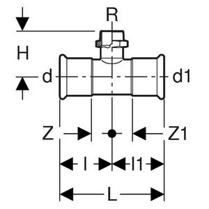 T-koppelig verlopend MAPRESS RVS siliconenvrij (LABS-vrij) 18x1/2"bt.x18mm