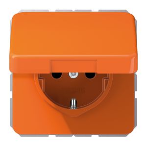 Wandcontactdoos oranje m.R/A&ki.beveil.&klapd. CD500