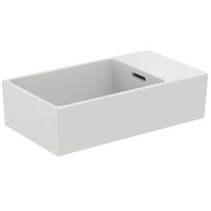 EXTRA fontein 45x25cm rechts zonder kraangat met overloop gesl. wit Ideal Plus