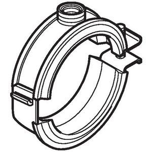 Pijpbeugel met draadbus M10bi. en 1/2"bu. 56mm Silent-db20 Geluidsarm