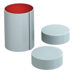 Schaal binnenzijde gecoat Ø107x300mm polyvinylch. grijs