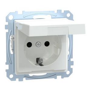 Wandcontactdoos Klapdeksel IP44 Kinderbeveiliging Actief wit Systeem M