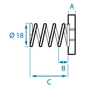 NX7050E Glijmoer korte veer M6