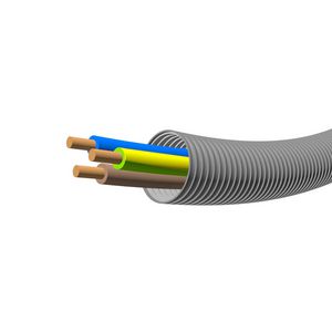 Rol a 100m. voorbedrade flexibele buis DonneFlex 16 gy VD 3G2,5mm²