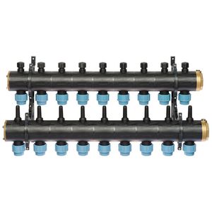 Brineverdeler 4420 2 "kunststof + PE-koppeling 32mm 9-groepen