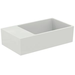 EXTRA fontein 45x25cm links zonder kraangat met overloop gesl. wit Ideal Plus