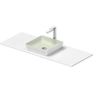 SIVIDA #268020 wastafelblad incl. opzetkom buitenzijde wit zijdemat binnenzijde lichtgroen 1280mm