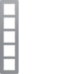 Afdekraam 5-v berker Q.7 aluminium gestraald