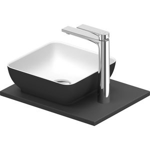SIVIDA #268023 wastafelblad incl. opzetkom donkergrijs mat binnenzijde wit mat 410mm