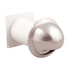 RVS buitenrooster+muurdoorvoer Ø100mm