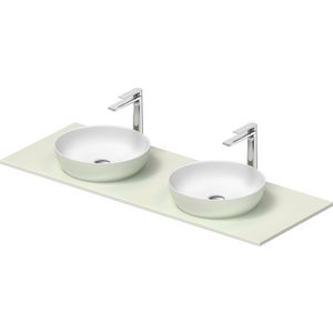 SIVIDA #268016 wastafelblad incl. opzetkom buitenzijde lichtgroen mat binnenzijde wit mat 1350mm