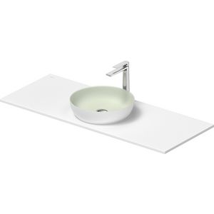 SIVIDA #268015 wastafelblad incl. opzetkom buitenzijde wit zijdemat binnenzijde lichtgroen 1280mm