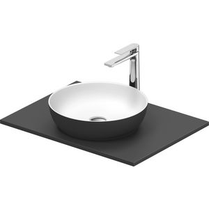 SIVIDA #268012 wastafelblad incl. opzetkom donkergrijs mat binnenzijde wit mat 680mm