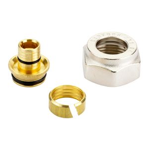 Knelfitting tbv PEX G 3/4" 16mmx2.2 vernikkeld VVE=10