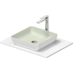 SIVIDA #268017 wastafelblad incl. opzetkom buitenzijde wit zijdemat binnenzijde lichtgroen 680mm