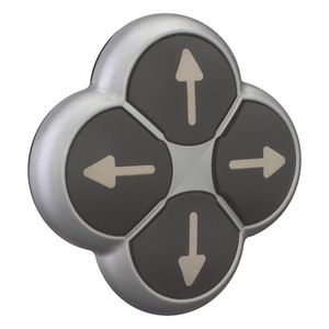 Drukknop 4-voudig zwart pijlen terugverend titaan VVE=5