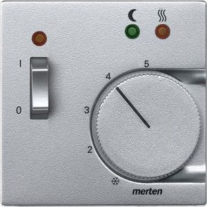 Centraalplaat vloertemperatuurregelaar +schakelaar Aluminium