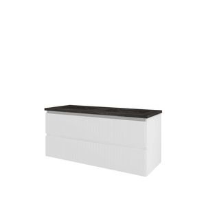 Hardsteen wastafel Blue Stone zonder kraangat onderkast 1200X460X545 mat wit