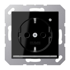 Wandcontactdoos zwart met LED & lichtsensor A500