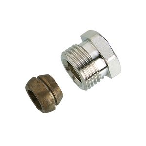 Knelfitting staal/CU G 3/8" A 12mm vernikkeld