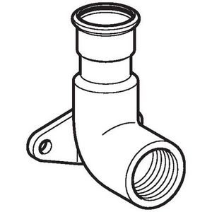 Enkele muurplaat MAPRESS RVS L=43mm 15x1/2"bn.