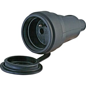 Contrastekker PA rubber deksel IP44 zwart VVE=10
