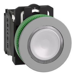 Flush mounted wh Flush caps ill. pb w/ LED 120VAC 1NO+1NC
