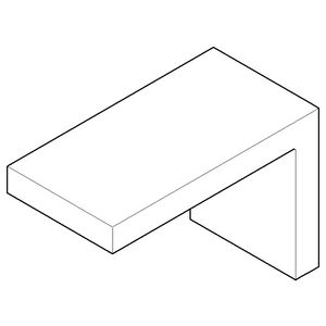 Houder v. handdoekhouder rechts 45x60x90mm Mat Zwart
