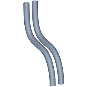 Set flexibele buis RVS 1m Ø130